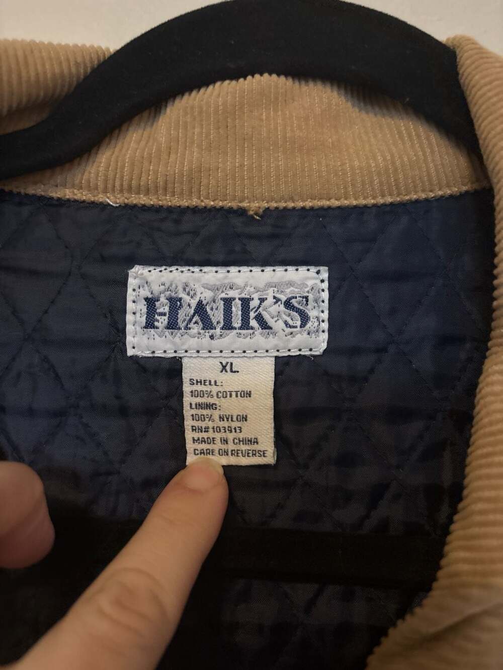 Vintage Haik's XL Quilted Denim Christmas Gingerbread Man Barn Chore Coat Jacket - Picture 3 of 6